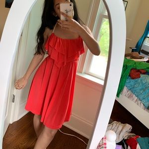 Coral midi dress